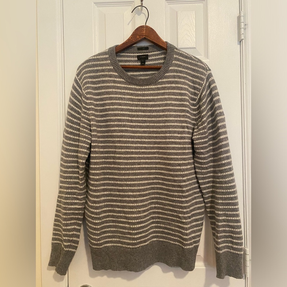J.Crew Wool/Alpaca Blend Striped Crewneck Sweater